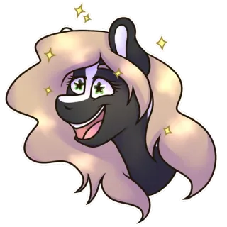 😍 cc056358 dessin animé, cheval, sourire, poney, étincelle telegram sticker