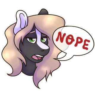 ✖ f58d912d NOPE poney, non, désaccord, dessin animé, autocollant telegram sticker