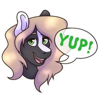 ✔ f8a35d77 YUP! Poney, Animal, Dessin animé, Oui, Affirmatif, Oui telegram sticker