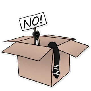 🚫 b89fd8a8 NO! nee, bord, doos, kat, dier, verboden whatsapp sticker