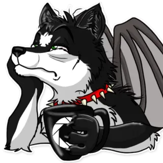 😩 be9dba3e Wolf, Anthro, Furry, Vleugels, Fantasy whatsapp sticker