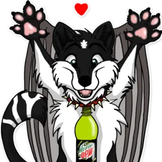 🍾 fc8f3104 Furry, Antropomorf, Cartoon, Dier, Schattig, Sticker whatsapp sticker