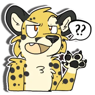 🤔 71cef031 ?? гепард, животное, мультфильм, вопрос, выражение, стикер telegram sticker