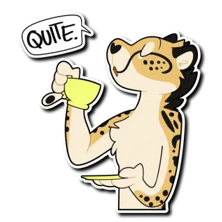 🧐 57143f3b QUITE. báo gêpa, trà, cốc, sang trọng, động vật, dễ thương telegram sticker