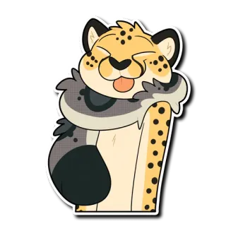 😊 5f30a5e2 báo gêpa, động vật, dễ thương, hoạt hình, nhãn dán telegram sticker