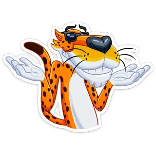 🤷‍♂️ 8c9784e1 Chester Cheetah chester cheetah, mascot, cheetos, cartoon, cool, sunglasses, funny telegram sticker
