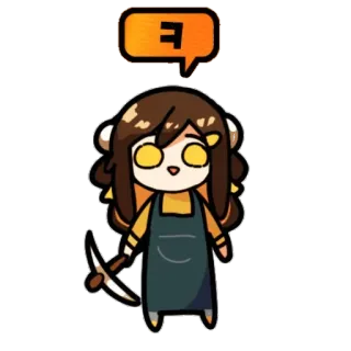 ⛏ 4b0df155 ㅋ personaje, dibujos animados, minería, pico, emoji, coreano telegram sticker