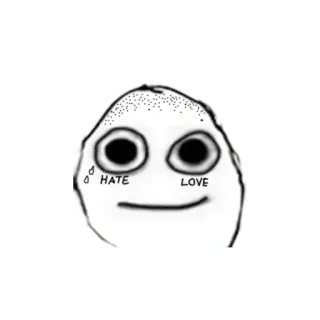 😎 4414ee9e HATE LOVE Meme, Benci, Cinta, Emosi, Karakter telegram sticker