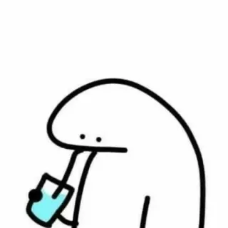 🌟 79cc6e9b 喝, 火柴人, 简单, 卡通, 白色 telegram sticker