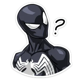 😈 a1c23e3b Spider-Man 스파이더맨, 마블, 슈퍼히어로, 질문, 심비오트 telegram sticker