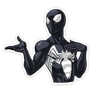 🙂 b8e55294 Spider-Man 스파이더맨, 블랙 수트, 마블, 슈퍼히어로 telegram sticker