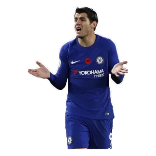 🤗 5b134d4f sepak bola, pemain, kaos biru, olahraga telegram sticker