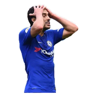 ☹ 709efa5a sepak bola, sedih, pemain, olahraga, Chelsea, Pedro telegram sticker
