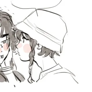 🩹 109d826b Anime, Cartoon, Illustration, Freundschaft, Skizze whatsapp sticker