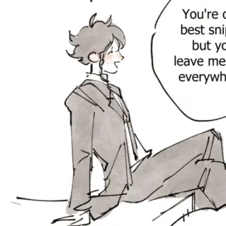 🩹 d91bbc97 You're our best sniper but you leave me everywhere Anime, Charakter, Scharfschütze, Zitat whatsapp sticker