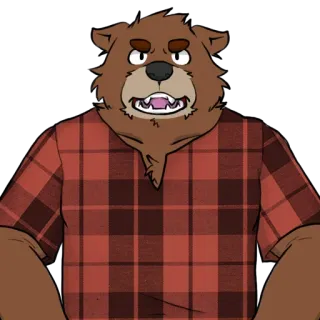 🤬 a7b9c4ba niedźwiedź, kreskówka, zły, flanela whatsapp sticker