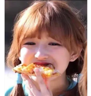 🍕 89ff4bd4 ผู้หญิง, กิน, พิซซ่า, อาหาร, คน telegram sticker