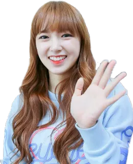 ✋ f0ff5d55 ผู้หญิง, ผู้หญิง, ยิ้ม, ผม, คน, โบกมือ, เป็นมิตร telegram sticker