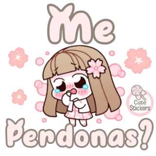 🌸 2ae90658 Me perdonas? imut, permintaan maaf, maaf, anime, cewek, memohon telegram sticker