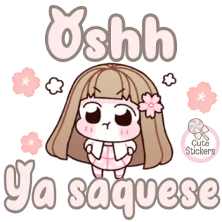 🌸 85374210 Oshh Ya saquese imut, stiker, anime, kawaii, kartun, gadis, ekspresi, marah telegram sticker