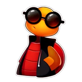 😎 1cb497c1 turtle, sunglasses, jacket, cool, cartoon, animal telegram sticker