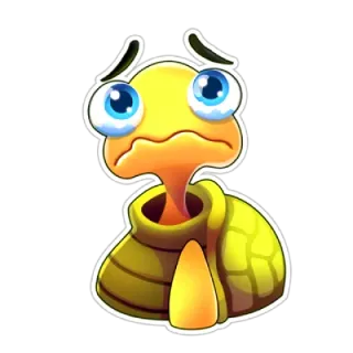 😥 96131b4f turtle, sad, cartoon, animal, reptile, sticker telegram sticker