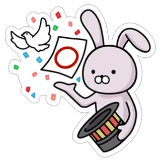 ⭕ 3bad767a Hase, Magie, Magier, Taube, Hut, Auftritt, Trick telegram sticker