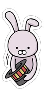 🎩 a7489b95 Hase, Kaninchen, Magie, Zauberer, Hut, süß, Cartoon telegram sticker