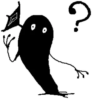 😙 3c8e3052 fantasma, punto interrogativo, scarabocchio, silhouette, spaventoso, mistero whatsapp sticker