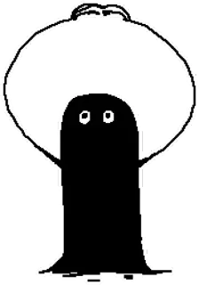 😌 4787a23c fantasma, nero, bianco, semplice, creatura, illustrazione whatsapp sticker