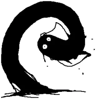 🤬 fbf6e908 creatura, animale, nero, verme, silhouette, grafica, cartone animato, occhi whatsapp sticker