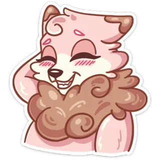 😋 54641efb стикер, животное, мультфильм, милый, пушистый, улыбающийся telegram sticker