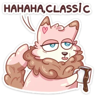 ☕️ eadb2c90 HAHAHA, CLASSIC кот, кофе, смешной, мем, классика, хахаха, мультфильм telegram sticker