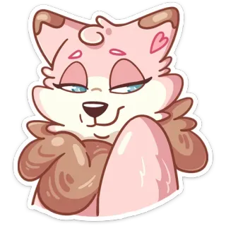 😏 fd43a761 кот, животное, милый, стикер, розовый, мультфильм telegram sticker