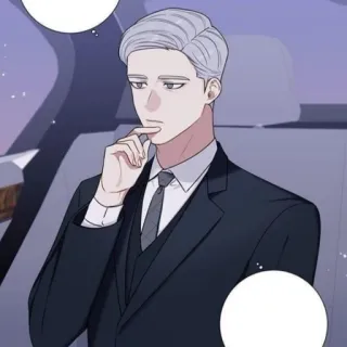 🐚 096b812e uomo, completo, pensieroso, personaggio, arte telegram sticker