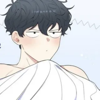 🐚 2edead57 ragazzo, asciugamano, anime, cartone animato telegram sticker