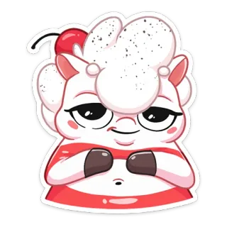 🍔 580c1a2b Kreskówka, Pianka, Słodki, Deser, Wiśnia, Uroczy, Cukierki, Kapryśny telegram sticker