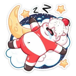 😴 ab3c47e6 śpiący, kreskówka, księżyc, gwiazdy, noc, sen, słodki telegram sticker