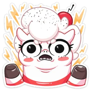 😳 b6313d3b Kreskówka, Babeczka, Słodkie, Emoji, Kawaii, Naklejka telegram sticker