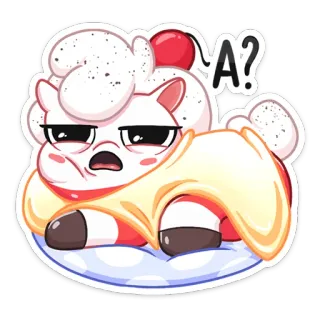 🤨 c0de6c92 A? Kreskówka, Zwierzę, Kucyk, Śpiący, Zmęczony, Słodki, Naklejka telegram sticker