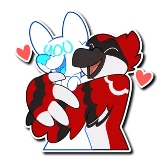 🤗 036bebff Hugs hug, furry, cartoon, animal, love, affection whatsapp sticker