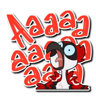 🤪 ab3b3a4a AAAAAaaaaa cartoon, screaming, bird, red, white, black, shocked, funny, expression whatsapp sticker