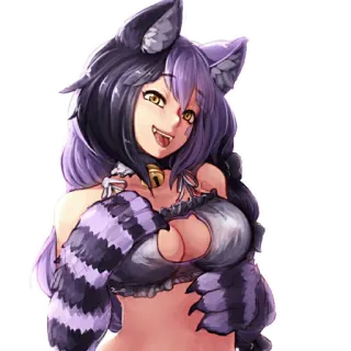 😛 a97cf866 动漫女孩, 猫娘, 兽耳, 幻想, 性感 telegram sticker
