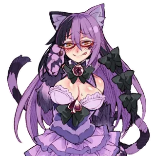 🤓 b09165d7 动漫, 猫娘, 猫, 紫色, 眼镜, 可爱 telegram sticker