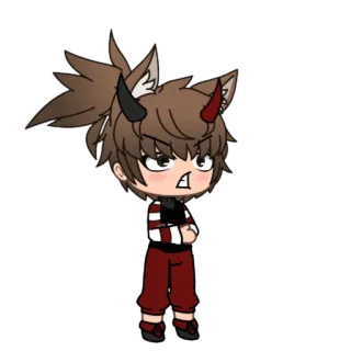 😬 8439aa68 cartoon, anime, character, demon, devil, wolf, ears, horns telegram sticker