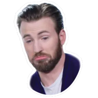 🙁 f0e1418a Chris Evans selebriti, aktor, sedih, suasana hati, ekspresi telegram sticker