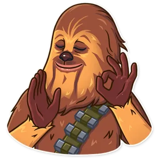 👌 9b6c4ae6 Chewbacca Star Wars Чубакка, Звездные войны, Вуки, Жест ОК, Мем, Смешно, Расслабленный telegram sticker
