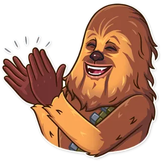 👏 c9540c6b Chewbacca Star Wars Чубакка, Звездные Войны, Вуки, аплодисменты, аплодисменты, персонаж, фильм, стикер telegram sticker