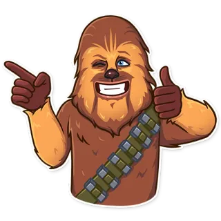 👍 c9bc7547 Chewbacca Star Wars чубакка, звездные войны, вуки, хан соло, альянс повстанцев, научная фантастика telegram sticker