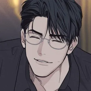 😇 36ef39f1 đàn ông, kính, đẹp trai, hoạt hình, nam, chân dung telegram sticker